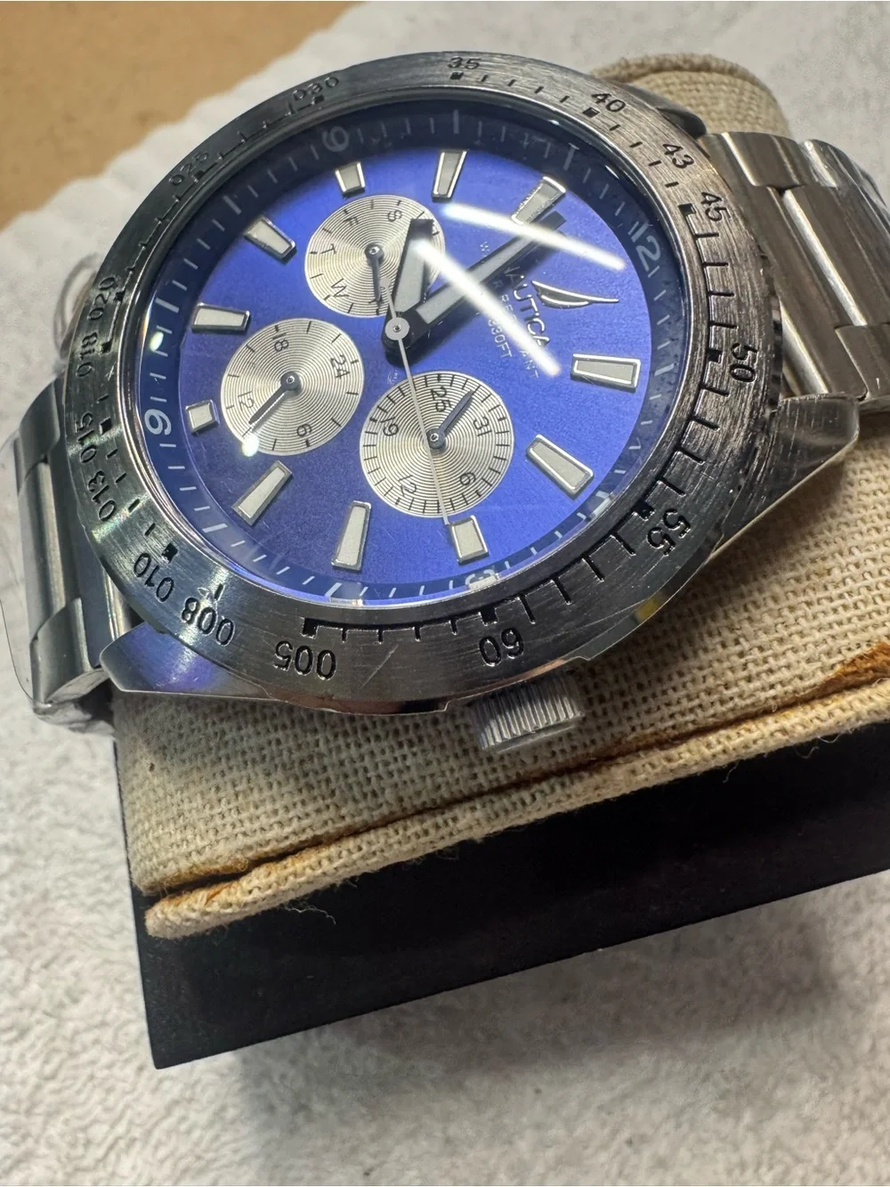 Nautica Blue Dial Stainless Steel Chronograph Watch